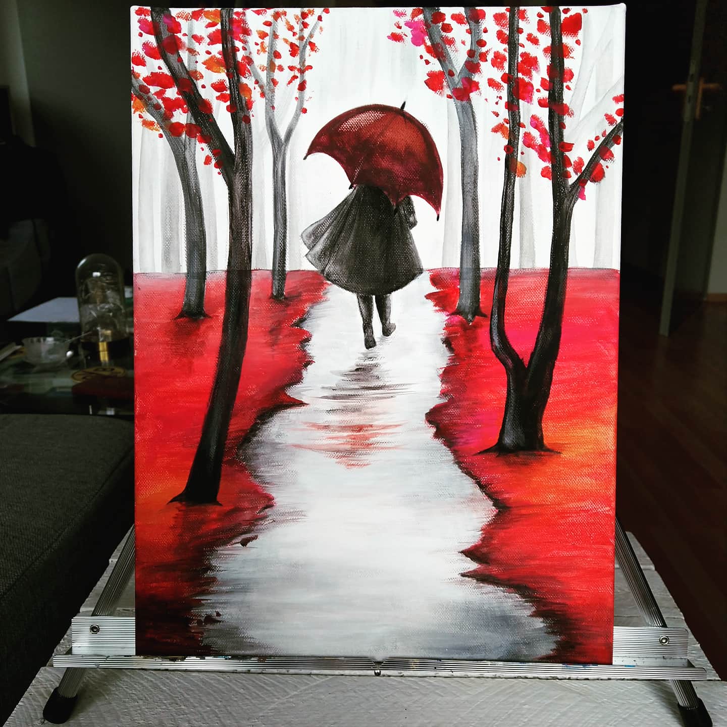 ArtNight Motiv Frau mit rotem Schirm